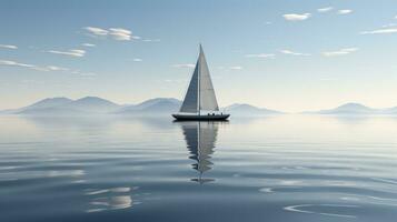 uma barco a vela em a lago, ai generativo foto