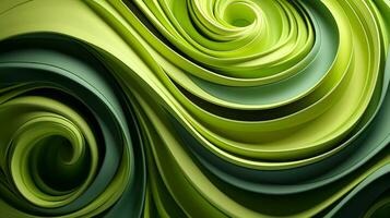 uma vibrante e hipnotizante abstrato obra de arte do rodopiando verde matizes, evocando uma vertiginoso espiral vórtice este captura a imaginação e desenha a espectador para dentro Está cativante colorido, ai generativo foto