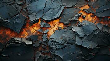 a abstrato representação do da natureza fogosa calor irradia a partir de a fechar acima do uma pedra, criando uma visualmente cativante exibição do a poder do a natural mundo, ai generativo foto