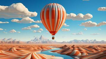 uma quente ar balão sobre uma ilusão deserto, ai generativo foto
