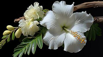 uma grupo do flores estão arranjado dentro uma padronizar ai generativo foto