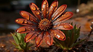 uma grupo do flores estão arranjado dentro uma padronizar ai generativo foto