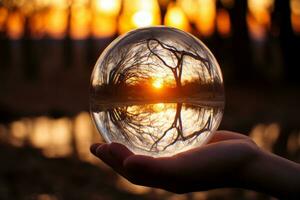 incerteza dentro cristal bola. generativo ai foto