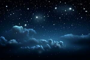 estrelado noite céu com nuvens. generativo ai foto