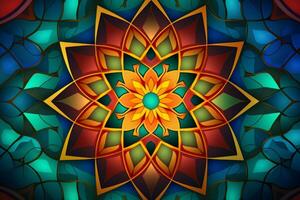 decorativo islâmico padrões dentro vibrante cores. generativo ai foto