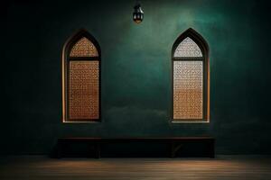 mesquita janela com cópia de espaço. generativo ai foto