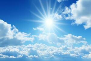 ozônio camadas uv raio filtrando dentro uma azul céu. generativo ai foto