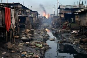 ai generativo fotos a partir de favela assentamentos representando econômico desigual