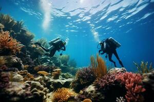 coral recife restauração projeto conduziu de uma equipe do marinho cientistas ai gerado foto