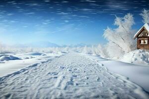 invernos aberto extensão com uma imaculado gelo estrada Como uma pano de fundo ai gerado foto