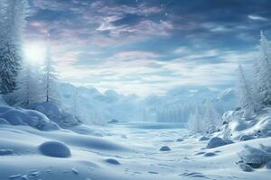 invernos Nevado extensão simboliza a passagem do Tempo e tranquilidade ai gerado foto