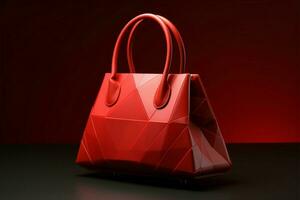 elevar estilo com uma vermelho saco criativo 3d origami conceito ai gerado foto