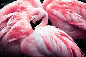 fúcsia flamingo obra de arte, uma dança do graça, ai gerado foto