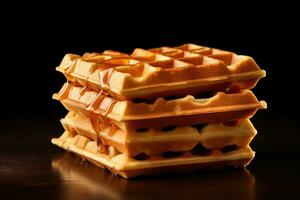 delicioso waffles pronto para comer publicidade Comida fotografia ai gerado foto