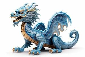 azul ásia Dragão chinês Novo ano foto