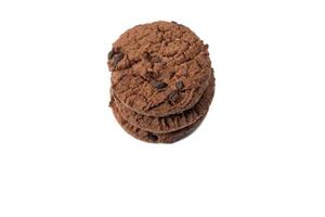 biscoito de chocolate isolado em um fundo branco foto