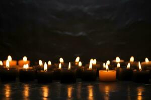 luz de velas vigília cena para humano direitos dia fundo com esvaziar espaço para texto foto