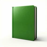 ai gerado verde cor do Grosso livro em branco isolado fundo foto