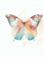 borboleta com aguarela fundo, geométrico ilustração foto