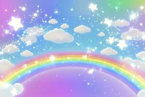 fantasia céu arco-íris. fada céu arco-íris cores, Magia panorama e Sonhe céu. gerar ai foto