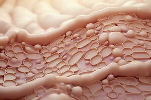 flácido pele camada e pele células, 3d Renderização. generativo ai foto