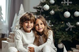 Natal do uma menina ou garoto. generativo ai. foto