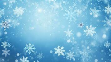 abstrato inverno feriado fundo com neve. azul e branco cores foto