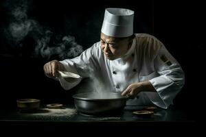 chinês Michelin chefe de cozinha. gerar ai foto