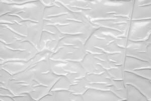 fundo de textura de saco plástico branco amassado e vincado foto