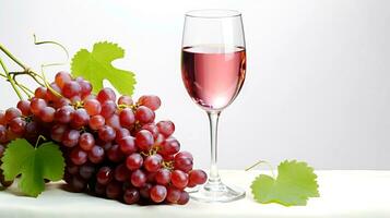 uma vidro do vinho e uma grupo do uvas. ai gerado. foto