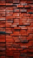 uma tijolo parede com uma vermelho tijolo padronizar foto