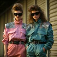 meninas dentro anos 80 moda roupas foto