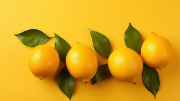 a laranja laranjas e limões em amarelo fundo foto