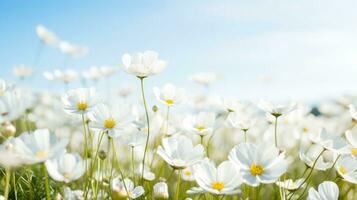 colorida natural Primavera panorama com com flores, seletivo foco, generativo ai ilustração foto