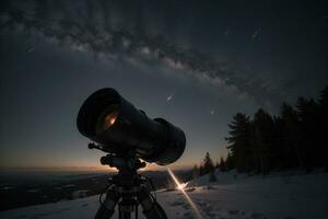 celestial beleza planetas e estrelas iluminador a noite céu. ai gerado. foto