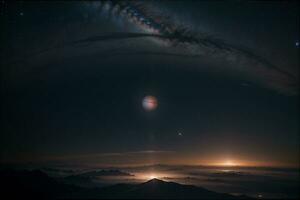 celestial maravilhas cativante planetas dentro a noite céu. ai gerado. foto