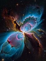 cativante nebulosa dentro a vastidão do espaço. ai gerado. foto