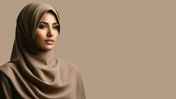 lindo mulher vestindo hijab. ai generativo foto
