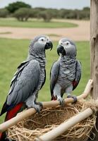 asas do África. capturando vibrante animal papagaios através a lente. ai generativo foto