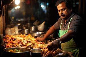 comemoro indiano culinária delícias com, indiano Curry, tandoori delícias, Biryani, rua comida, doce indulgência. ai generativo foto