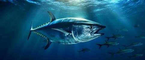 atum azul atum peixe debaixo a oceano. generativo ai foto