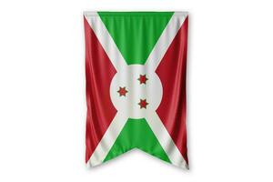 Burundi bandeira e branco fundo. - imagem. foto