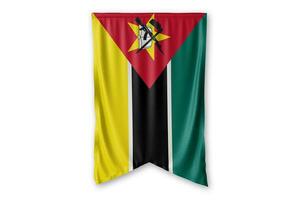 Moçambique bandeira e branco fundo. - imagem. foto