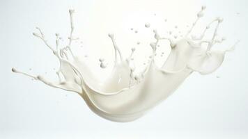 leite respingo em branco fundo para beber e bebida cardápio decoração. generativo ai foto