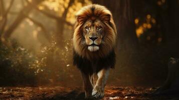 rei do a selva quão a leões regra formas a animal hierarquia e ecologia ai gerado foto