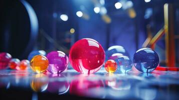 uma impressionante cor gel composição do colorida esferas ai gerado foto