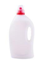 branco detergente garrafa para embalagem isolado em branco fundo foto