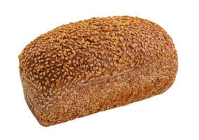 pão com linho sementes isolado em branco foto