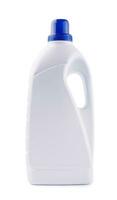 lavanderia detergente plástico garrafa isolado em branco foto