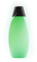 frasco de xampu verde isolado no fundo branco foto